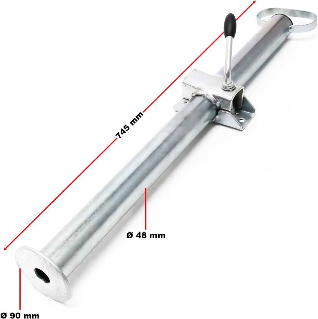 Wiltec Stützen für Anhänger 700 mm x ø 49 mm 2 Stück Anhängerstützen mit Klemmschellen Abstellstütze