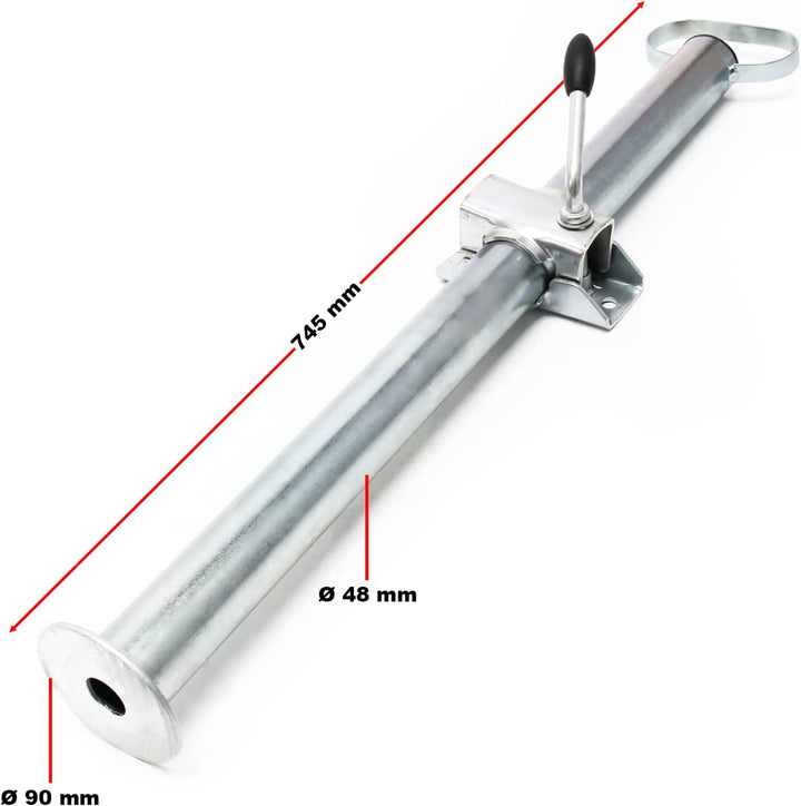 Wiltec Stützen für Anhänger 700 mm x ø 49 mm 2 Stück Anhängerstützen mit Klemmschellen Abstellstütze