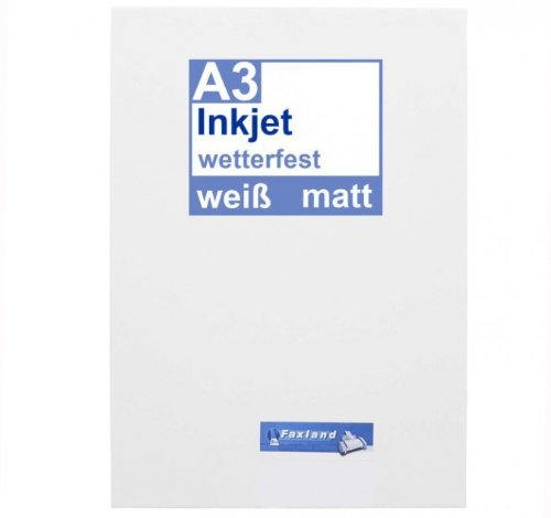 Inkjet Klebefolie 10 x DIN A3 weiss matt - Druckerfolie, klebend, zum bedrucken, Wetterfest, Wasserf