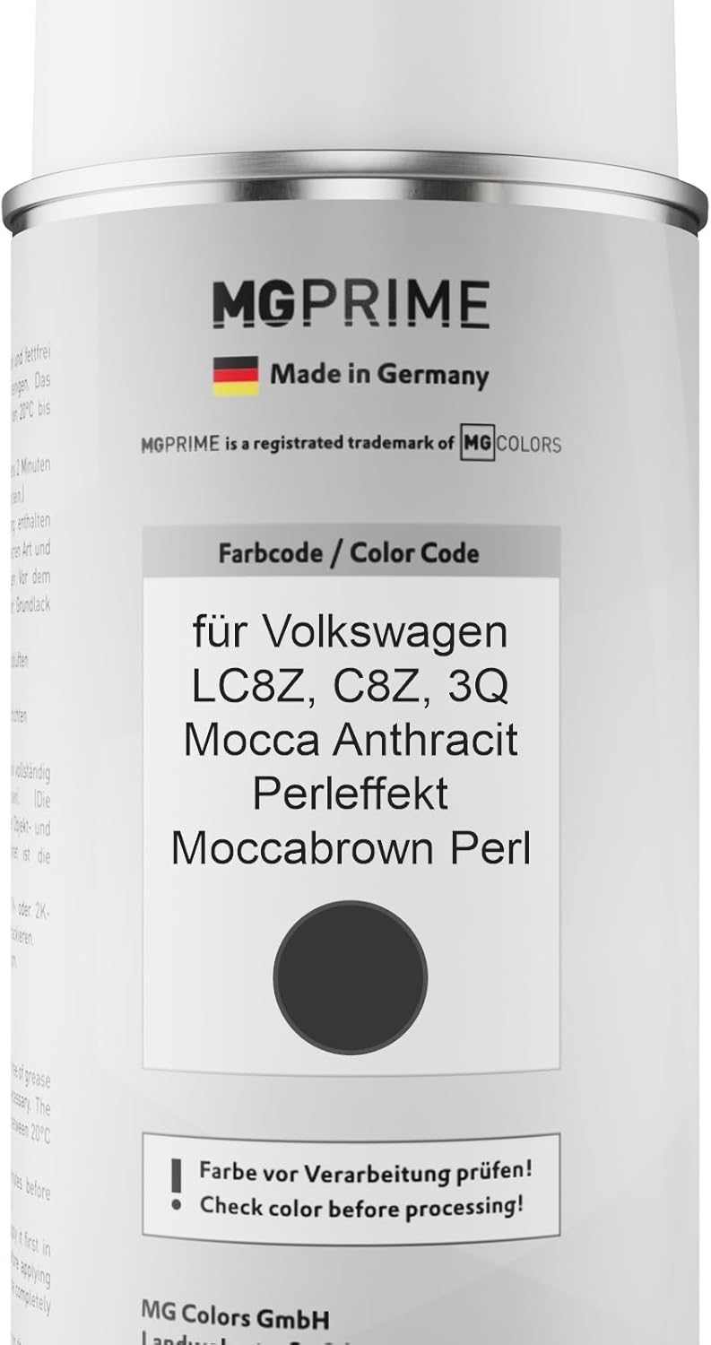 MG PRIME Autolack Sprühdosen Set für Volkswagen VW LC8Z / C8Z / 3Q Mocca Anthracit Perleffekt/Moccab