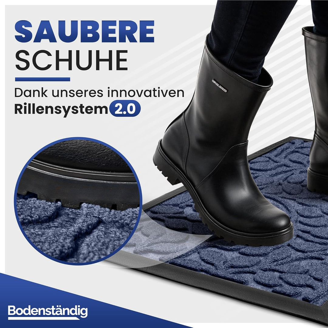 Fussmatte aussen und innen [robust] - Saubere Schuhe Dank geriffelter Oberseite - Perfekte Grösse 40
