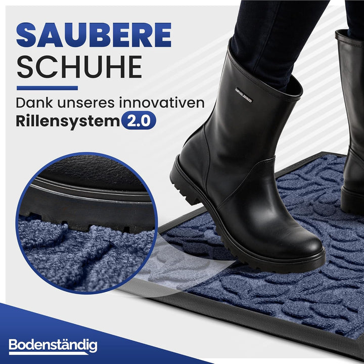 Fussmatte aussen und innen [robust] - Saubere Schuhe Dank geriffelter Oberseite - Perfekte Grösse 40