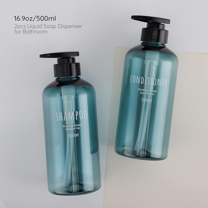 Segbeauty 2 x 500 ml Flüssigseifenspender für Badezimmer, Pumpflaschen für Shampoo, Spülung, Duschge