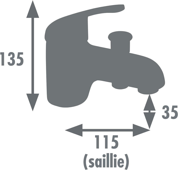 Rousseau 4056452 Einloch Mischbatterie für Badewanne/Dusche Chrom