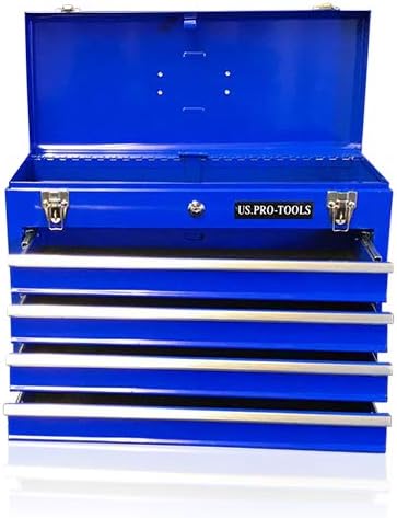 ORIGINAL US PRO TOOLS TOOL BOX TOOL CABINET 4 DRAWER HAND HELD TOOL CHEST PORTABLE BLUE by us pro to