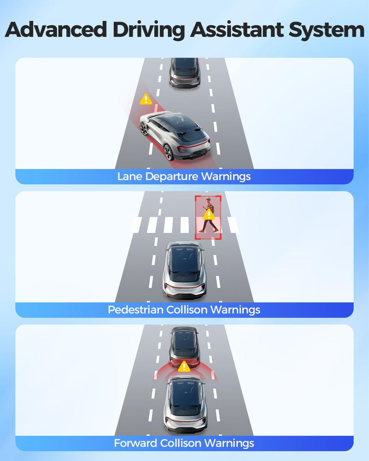 AZDOME 4K Autokamera mit Rückfahrkamera 5Ghz WiFi GPS Dashcam Auto Vorne Hinten mit Parküberwachung