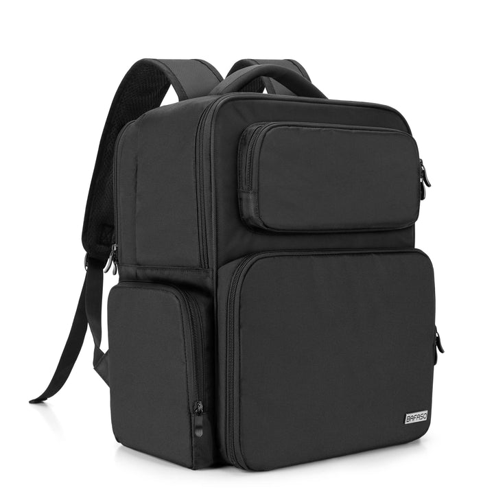 BAFASO Grosser Make-up-Rucksack, Kosmetiktasche mit Laptoptasche, Make-up-Tasche, Schwarz, Schwarz