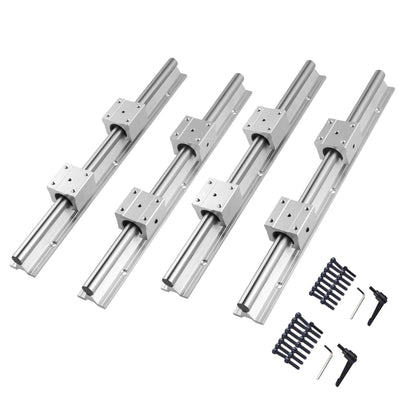 CNCYEAH 4 Stück Linearführung SBR16-600mm Linearlager-Gleitset mit 4 Linearführungswellen und 8 SBR1
