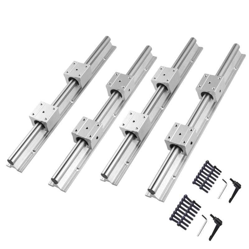 CNCYEAH 4 Stück Linearführung SBR16-600mm Linearlager-Gleitset mit 4 Linearführungswellen und 8 SBR1