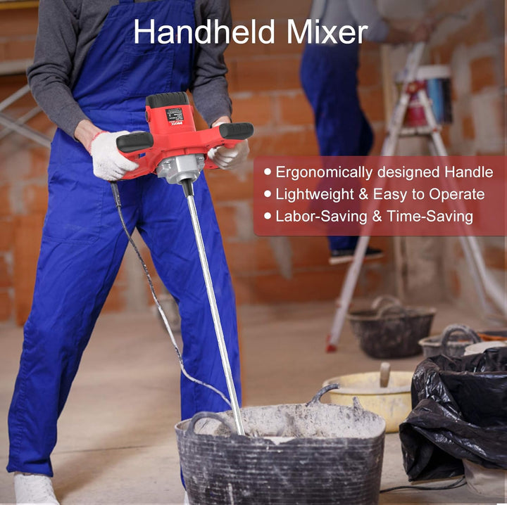 IMAYCC Mörtelrührer Rührwerk 2100W, 270-930U/min 6-Gang Einstellung Betonmischer 220V, M14 Spiralsta