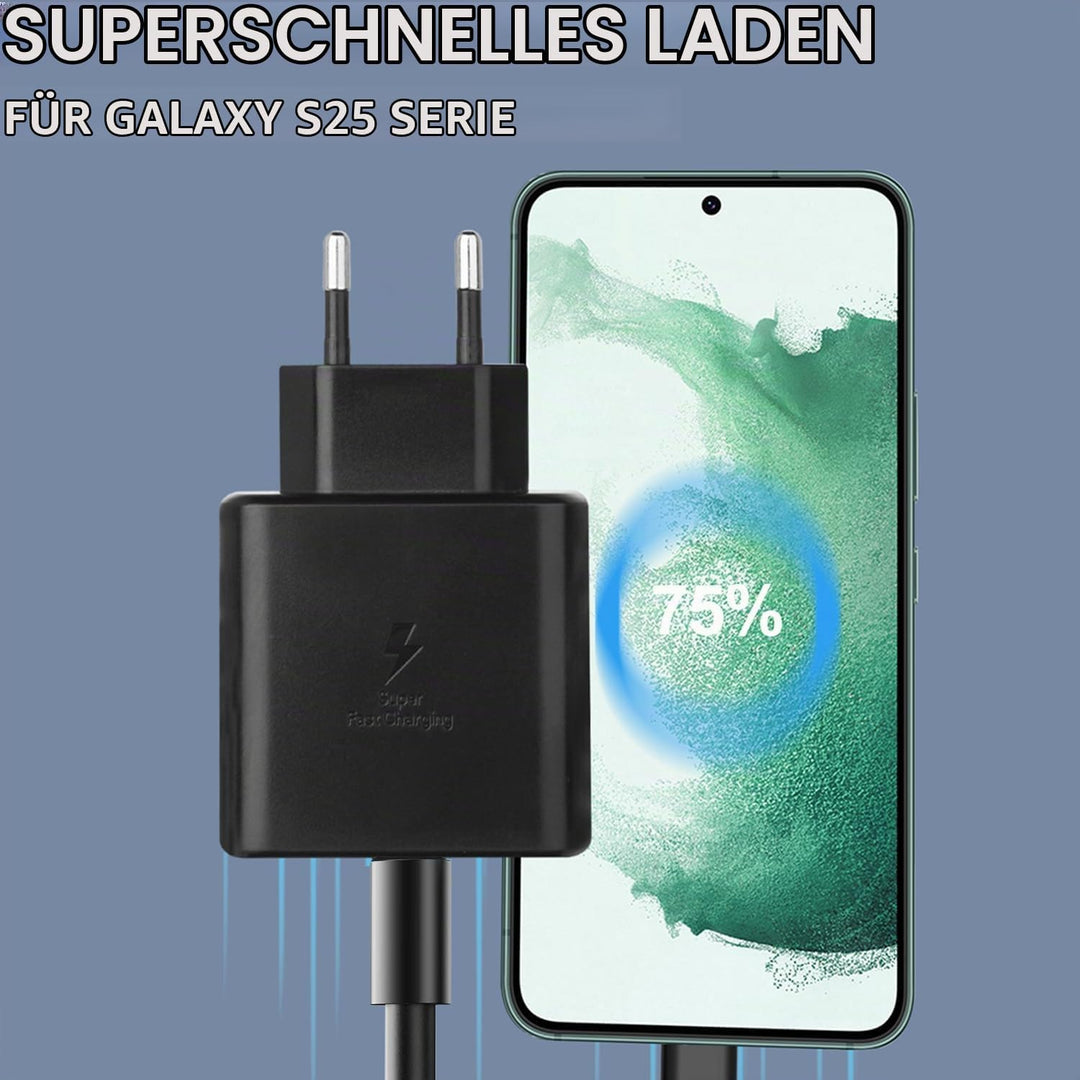 Samsung Schnellladegerät 45 W Ladegerät mit 2m Nylon Ladekabel Typ C kompatibe mit Samsung Galaxy S2