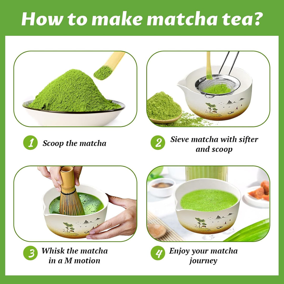 Simsky Matcha set, Japanisches Tee-Set, Matcha-Schale, Schaufel, Sieb, Matcha-Besenhalter, Matcha-Be