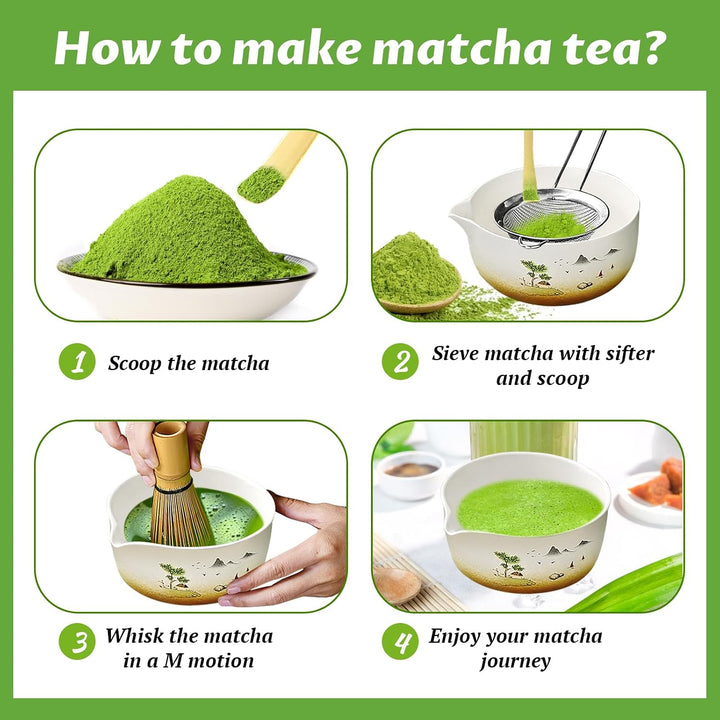 Simsky Matcha set, Japanisches Tee-Set, Matcha-Schale, Schaufel, Sieb, Matcha-Besenhalter, Matcha-Be