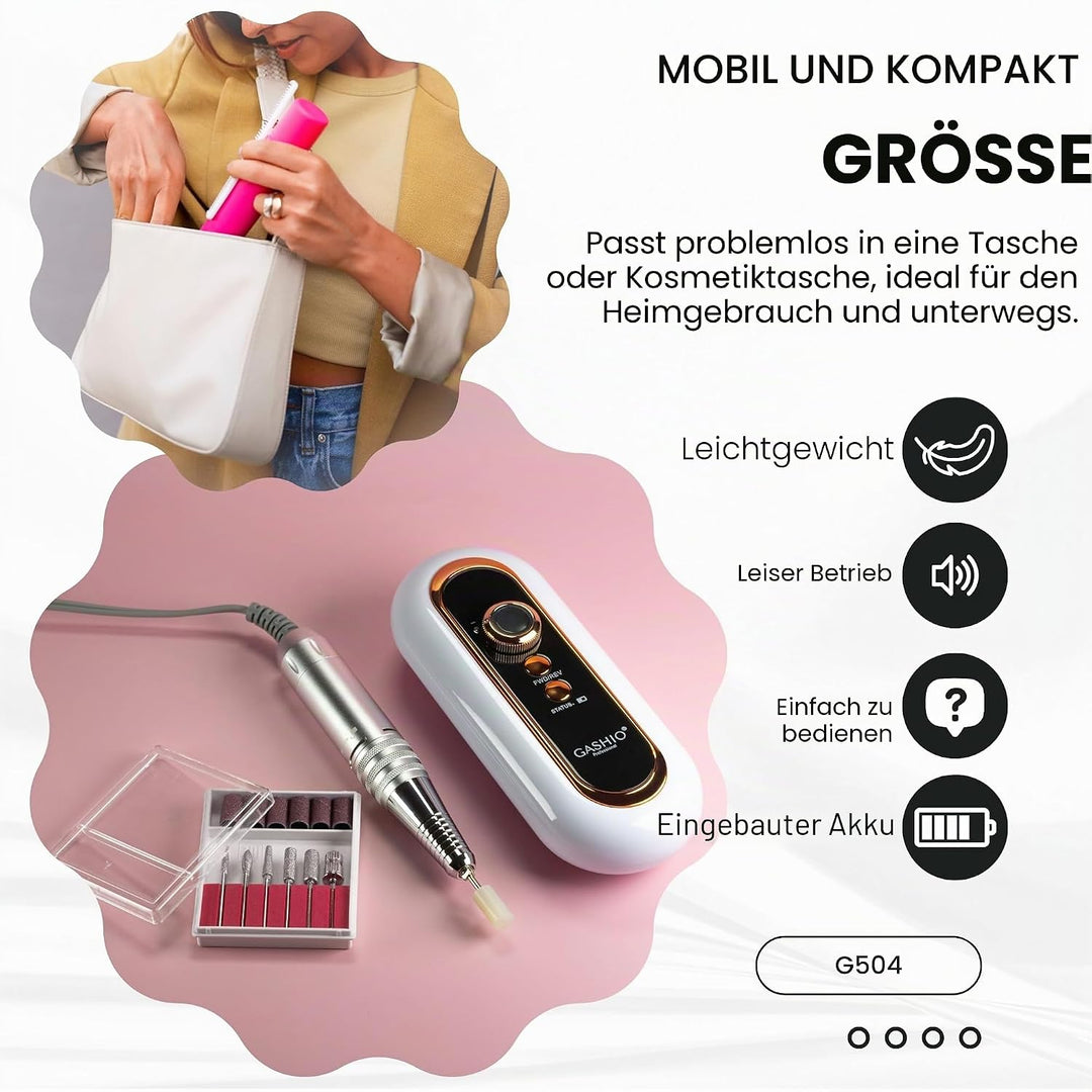 Nagelfräser Kabellos | Maniküre Pediküre Set Kabellos | Nail Drill 50W | Elektrische Nagelfeile | Na