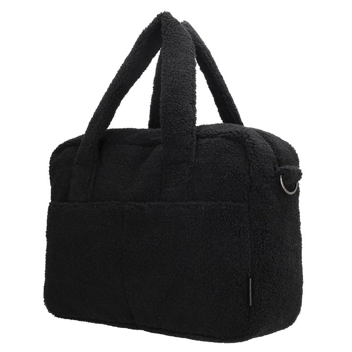 Beagles - Wickelrucksack Wickeltasche Unisex aus weichem - Schwarz | Teddystoff, Windeltasche mit Wi