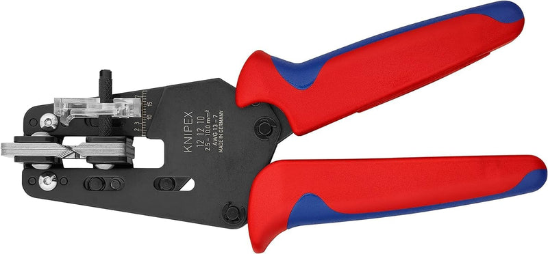 Knipex Präzisions-Abisolierzange mit Formmessern brüniert, mit Mehrkomponenten-Hüllen 195 mm 12 12 1