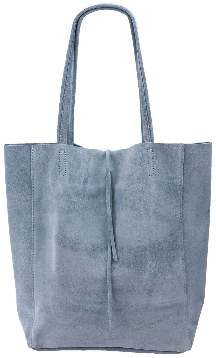 SH Leder ® Damen Echt Wildleder Shopper mit Innentasche in vielen Farben Schultertasche Henkeltasche
