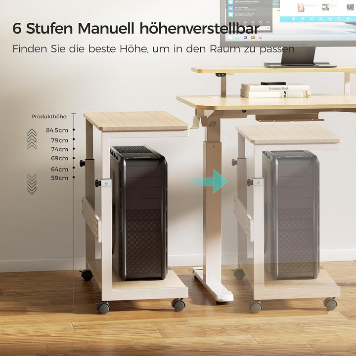 EUREKA ERGONOMIC Höhenverstellbarer Computer Tower Ständer, PC Ständer für PC-Tower, Mobiler PC-Gehä
