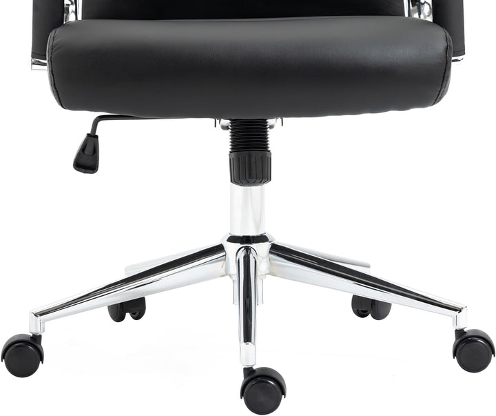 SVITA Office Comfort Bürostuhl Schreibtischstuhl Drehstuhl Chefsessel Kunstleder Schwarz Schwarz Kun
