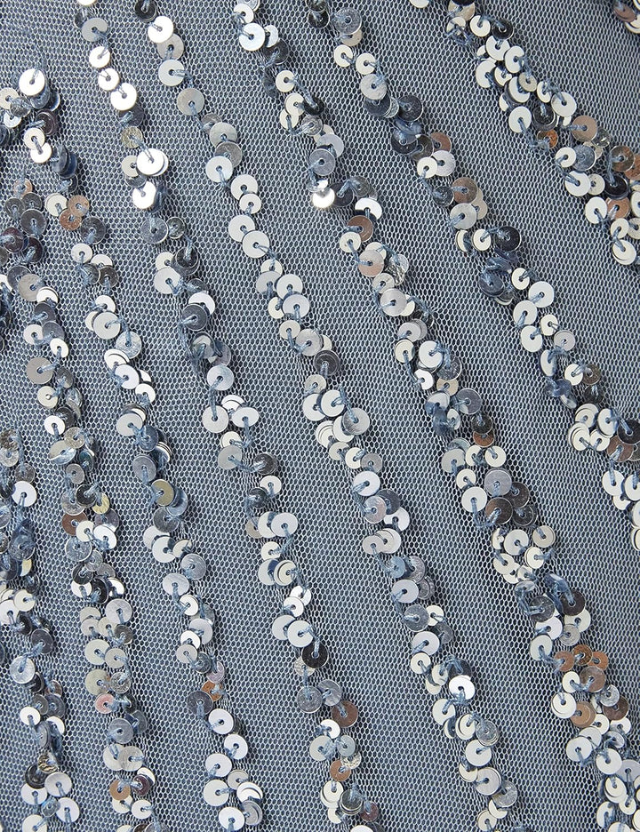 Maya Deluxe Damen Pailletten Maxi Abendkleid Elegant für Hochzeit V-Ausschnitt A-Linien-Schnitt Brau