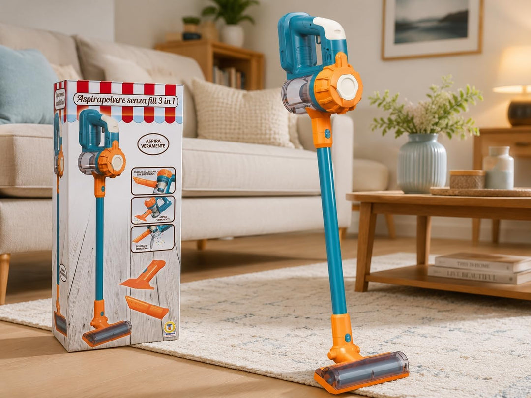 Teorema 3-in-1 kabelloser Staubsauger mit echten Funktionen, Spielzeug für Kinder