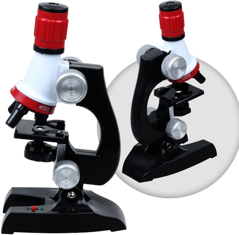 PHOEWON Kinder Mikroskop Scientific Mikroskop Spielzeug mit LED Beleuchtung 100x 400x 1200x Vergröss