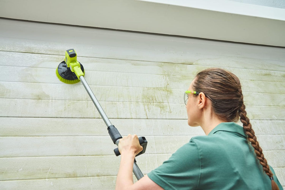 RYOBI 18 V ONE+ Akku-Reinigungsbürste R18TPS-120G (Reinigung durch elektrisch rotierende Bürsten, Bü