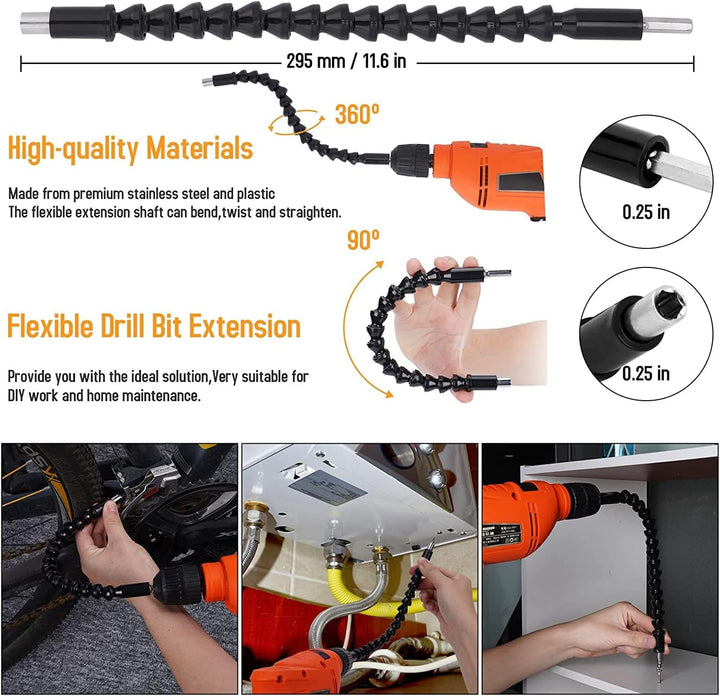 32pcs flexibler Bohrer-Erweiterungssatz, drehbarer Gelenk-Sockel 1/4 3/8 1/2 Zoll-Hex-Sockel-Adapter