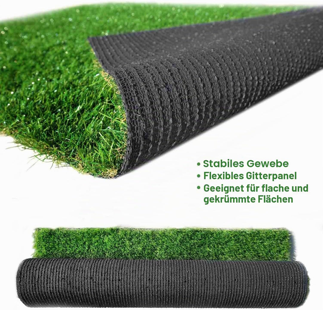 LITA Hochwertiger Kunstrasen, 10 mm Florhöhe, hohe Dichte, künstlicher Kunstrasen, natürlich und rea