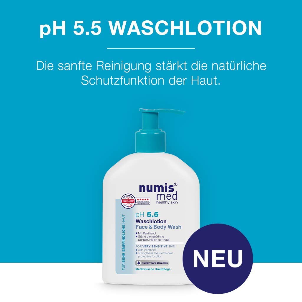 numis med Waschlotion ph 5.5-6er Pack Hautberuhigende Körperlotion für sehr empfindliche &amp; sensible