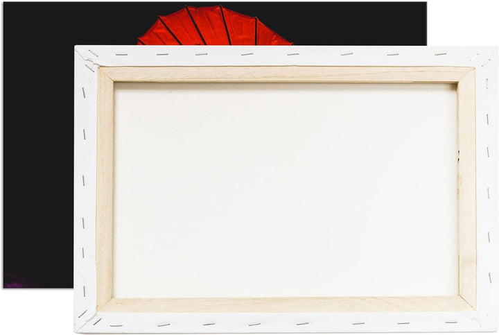 deyoli asiatischer Sonnenschirm Format: 80x60 als Leinwandbild, Motiv fertig gerahmt auf Echtholzrah