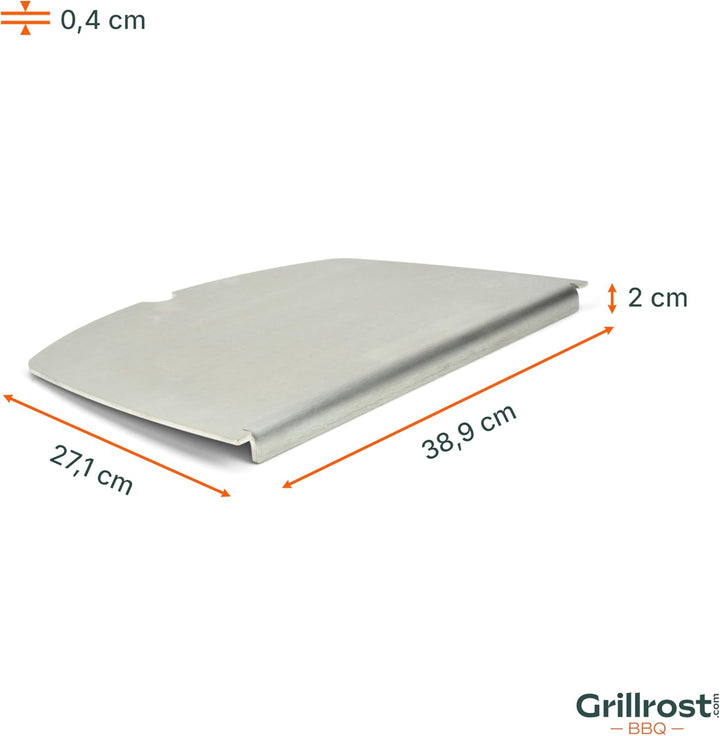 Grillrost.com Das Original Edelstahl Grillplatte | Plancha passend für Weber Q200/2000 - ersetzt ein