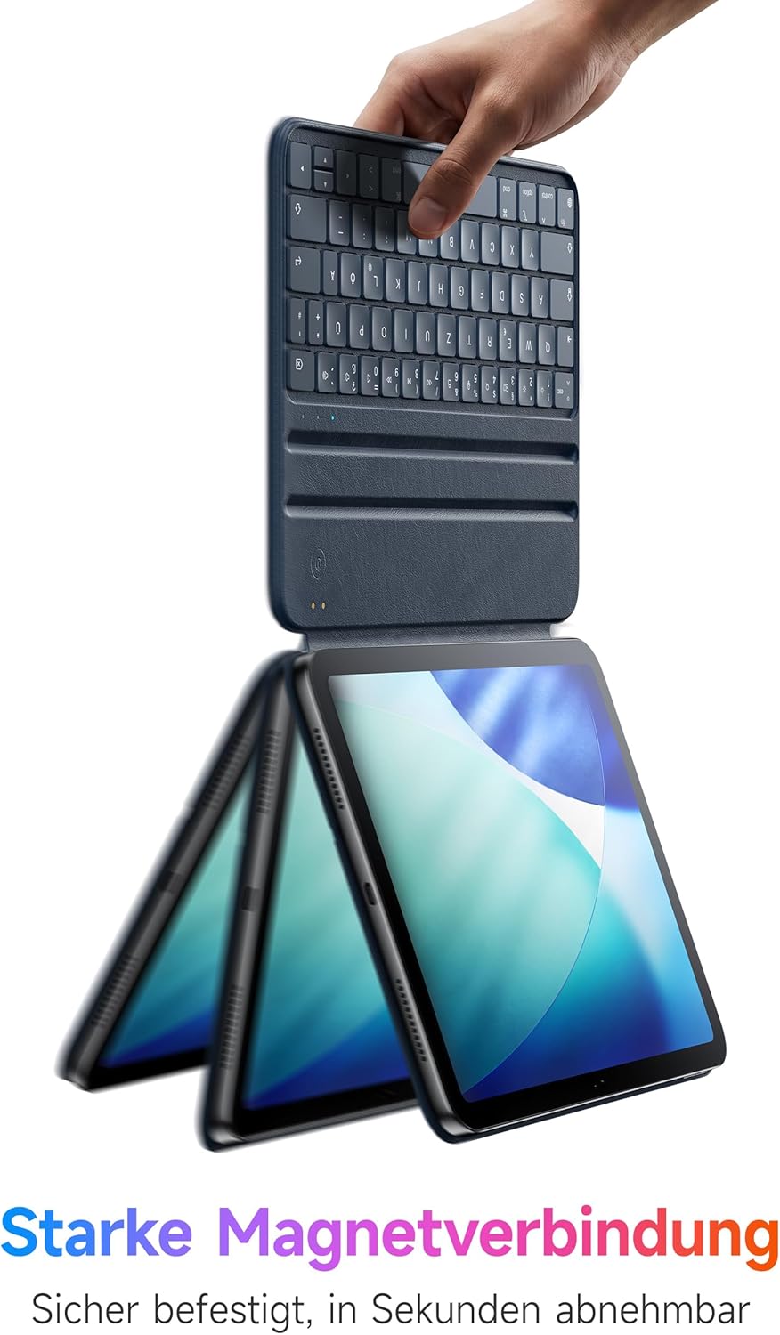HOU Tastatur Hülle für iPad Air 6 11 Zoll, iPad Pro 11 Hülle mit Tastatur (4./3./2./1st),Kompatibel
