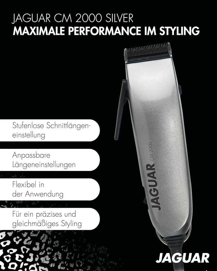 JAGUAR Haarschneidemaschine CM 2000 Silver | Profi-Haarclipper für Netzbetrieb | Schnellmontage-Syst