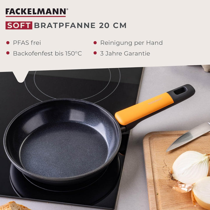 Fackelmann Bratpfanne Soft – Ø 20 cm aus geschmiedetem Aluminium, mit Greblon CK2 Ceramic Beschichtu