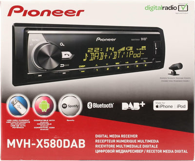 Pioneer MVH-X580DAB Autoradio DAB+ Tuner, Anschluss für Lenkradfernbedienung, Bluetooth-Freisprec Si