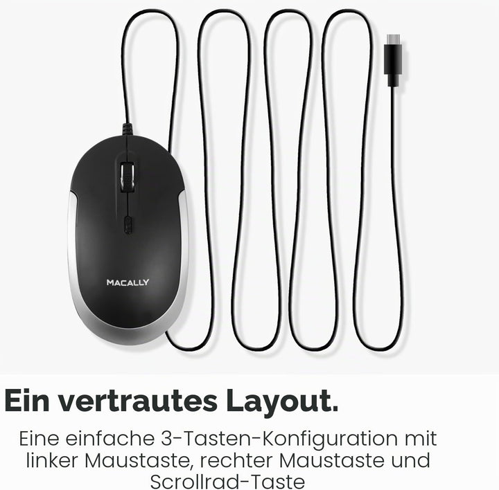 Macally USB-Typ-C-Maus – Schlankes & kompaktes Design – USB-C-Maus für MacBook Pro iMac PC usw. – Ei