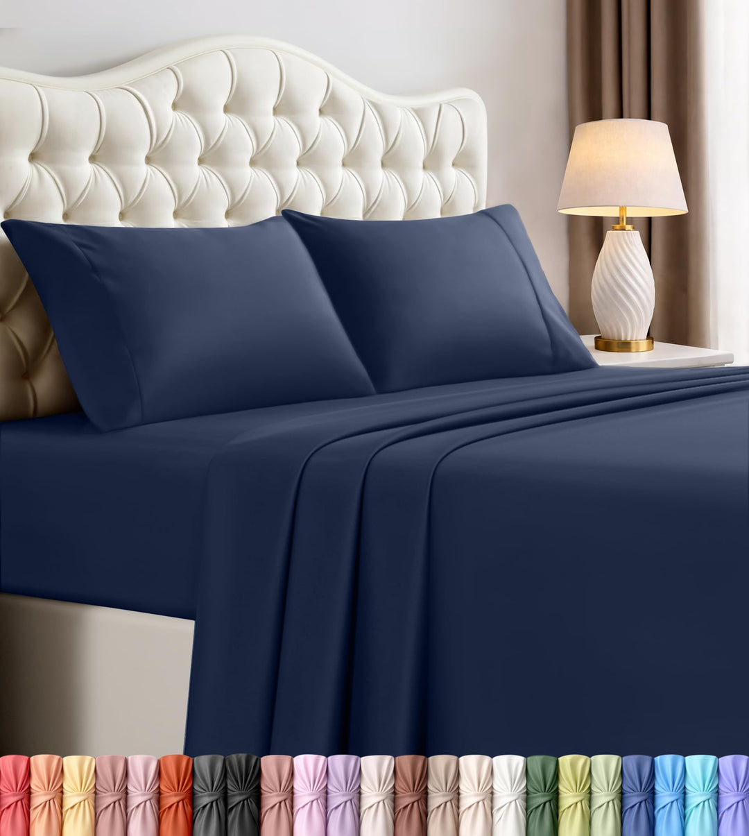 UTOPIA Betten 4 Mikrofaser Bettwäsche, navy, King Size King Size Navy, King Size Navy