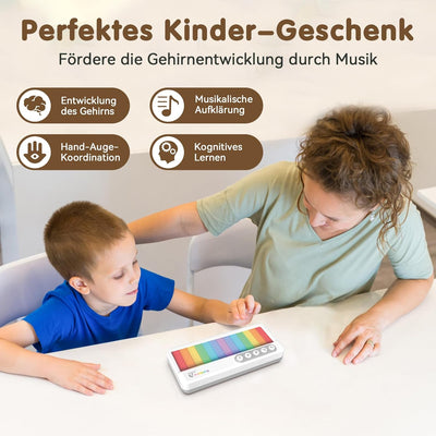 Pup Go Tragbares Elektronisches Klavier-Spielzeug für Kinder ab 2 Jahren, Regenbogen-Touchscreen-Tas