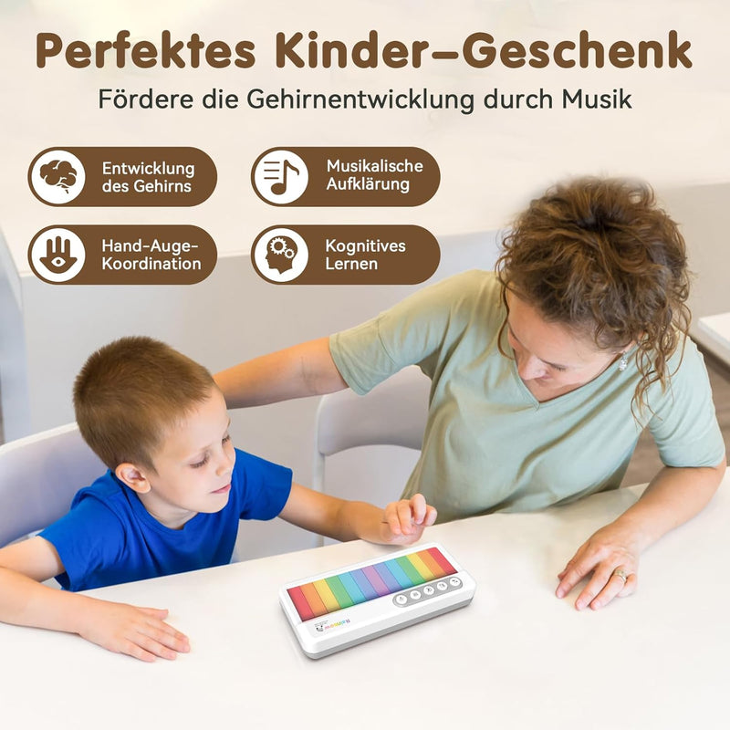 Pup Go Tragbares Elektronisches Klavier-Spielzeug für Kinder ab 2 Jahren, Regenbogen-Touchscreen-Tas