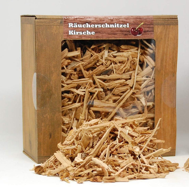 Landree® Starter Set Smokers-Friend 2X je 3 L Wood Cuttings Kirsche, Buche Räucherschnitzel direkt v