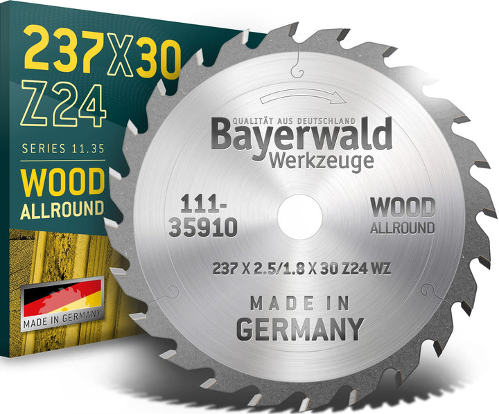 Bayerwald - HM Handkreissägeblatt für Holz - Ø 237 mm x 2,5 mm x 30 mm | Wechselzahn (24 Zähne/grob)