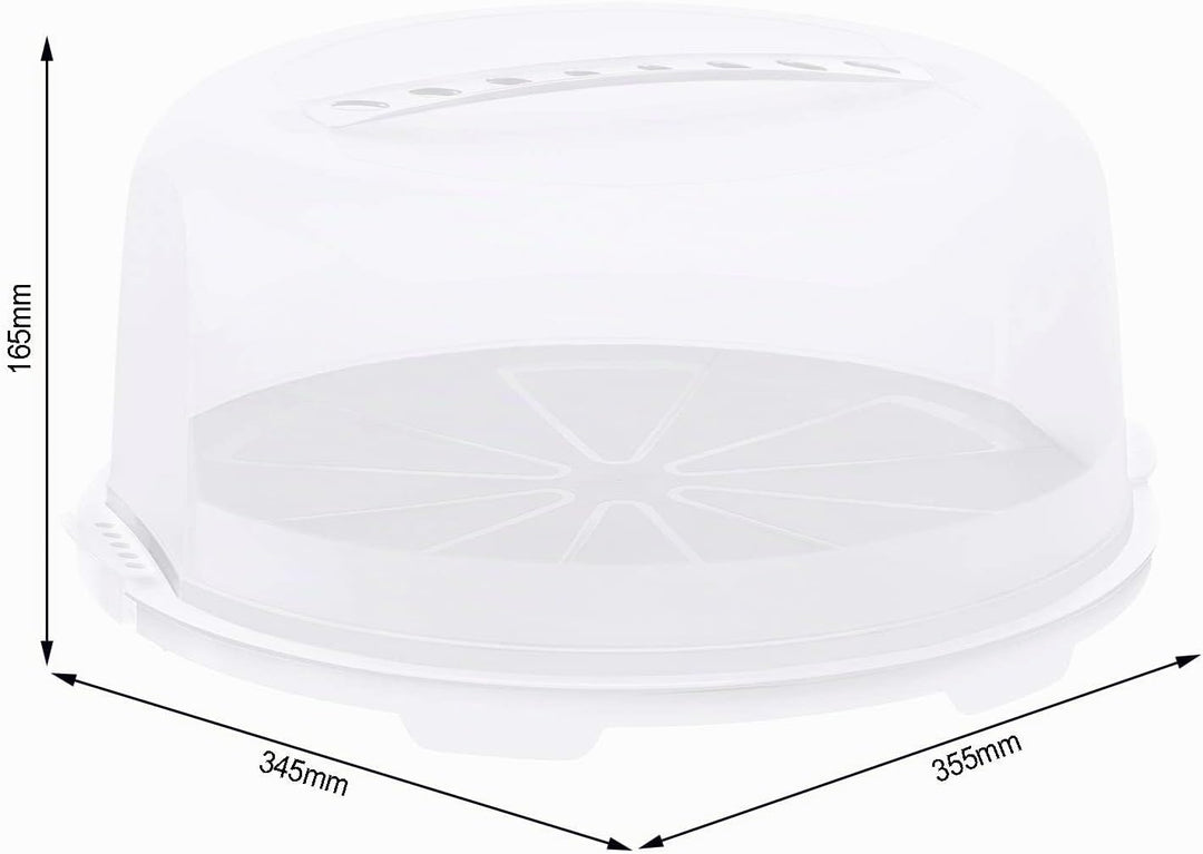 Rotho FRESH hohe Tortenglocke mit Haube und Tragegriff Weiss/Transparent, Weiss/Transparent