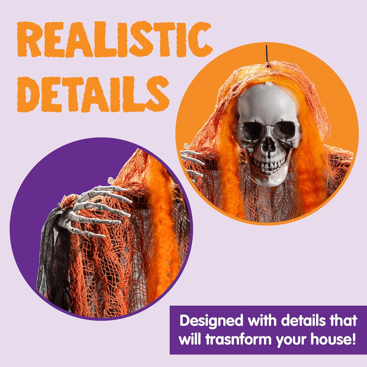 JOYIN Halloween-Sensenmann-Dekoration, 3 Stück, 89,7 cm, Halloween-Dekoration zum Aufhängen, Hallowe