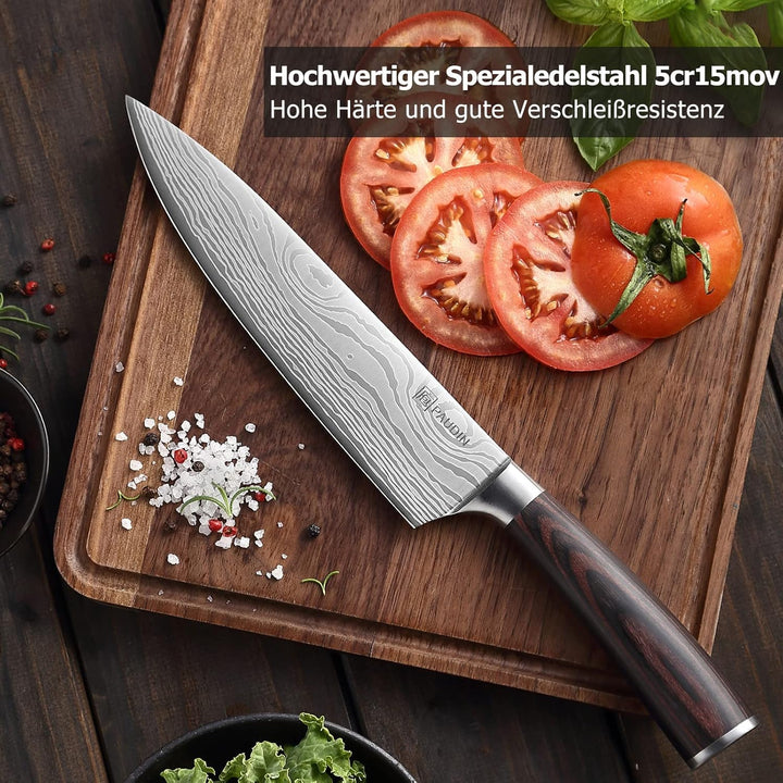 PAUDIN Kochmesser, Klingenlänge 20cm Profi Küchenmesser Messer Chefmesser Allzweckmesser aus hochwer