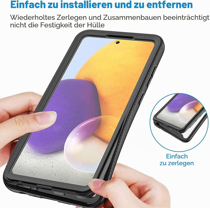 CENHUFO Hülle für Samsung Galaxy A52 5G/4G / A52s 5G, 360 Grad Schutzhülle mit Eingebautem Displaysc