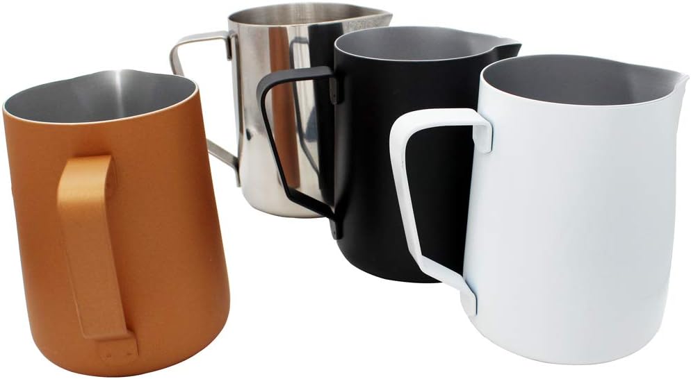 1 Stück Milchschaumkrug, Pitcher Krug Edelstahl, Schaumbecher für Kaffee und Latte Art, Schäumende M
