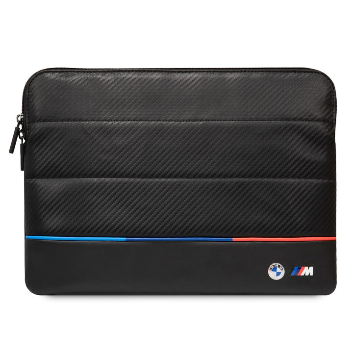 CG Mobile BMW Carbon PU Hülle mit kontrastierender dreifarbiger Schutztasche 14 Zoll kompatibel mit