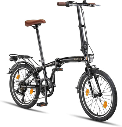 PACTO Ten Klapprad 20 Zoll mit Schnelles Faltsystem (10 Sek), Stahlrahmen, Leichtgewicht (16KG), Shi