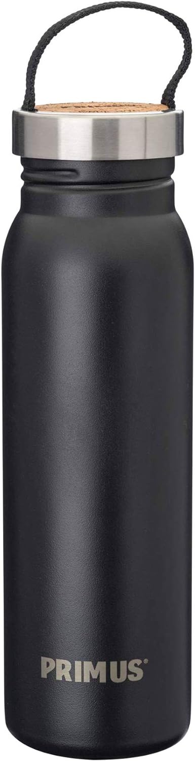 Primus Unisex – Erwachsene Klunken Edelstahlflasche 0.7 l Schwarz, 0.7 l Schwarz